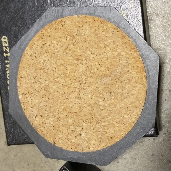 NIB, Box of 4 Beautiful Slate Coasters with the letter F - Picture 5 of 9